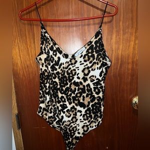 Woman’s Size Large Leopard Print Bodysuit